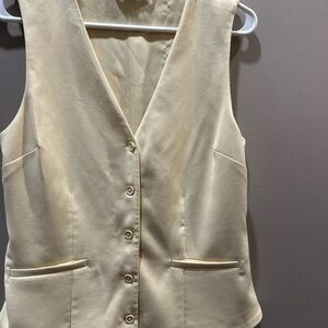 Abercrombie & Fitch Cream Button-Up Vest
